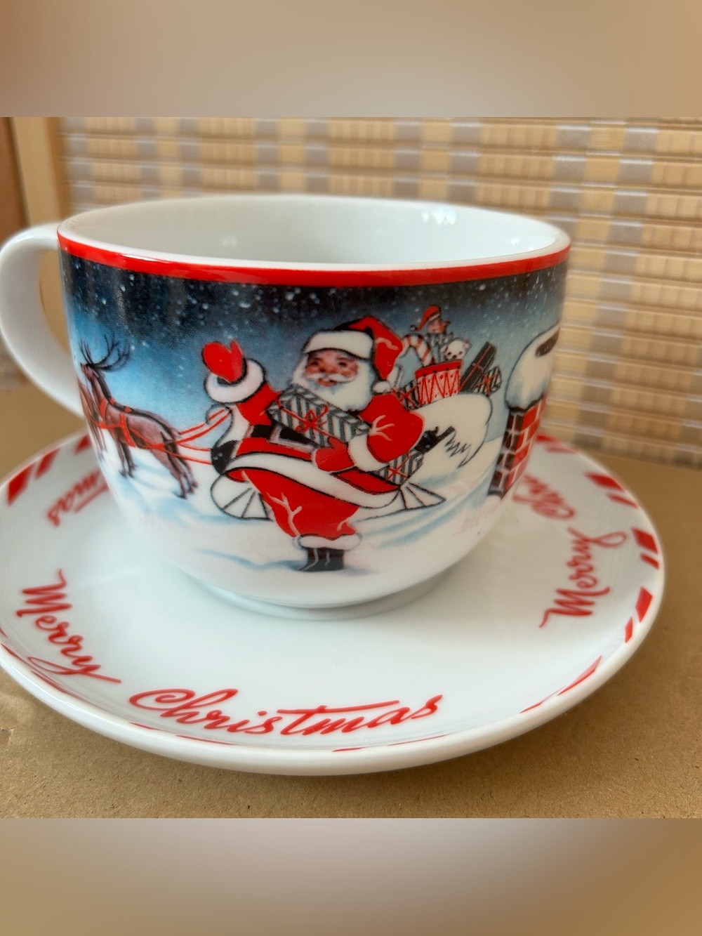 Harry & David Christmas Santa Mug and saucer